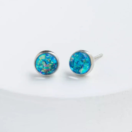 Lora Blue & Silver Studs Product Shot