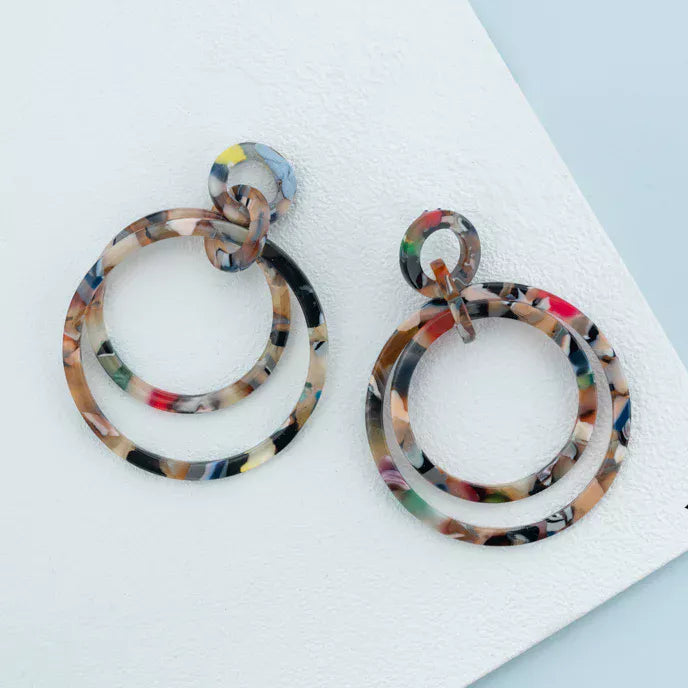 Margot Multicolored Resin Dangle Earrings Product Shot
