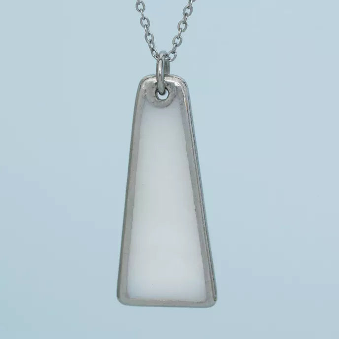 Pillar Mother of Pearl Necklace in Silver Product Shot