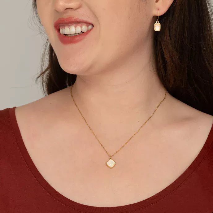 Clare Opal Necklace Model Shot