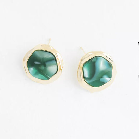 Opulence Opal Studs in Iridescent Emerald Product Shot