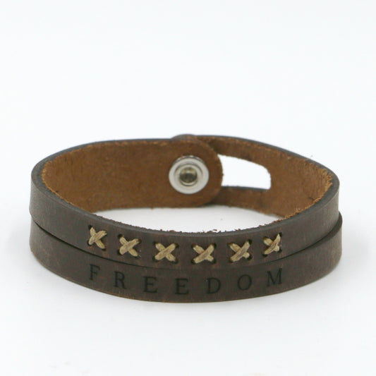 Freedom - Two-Strand Leather Wristband
